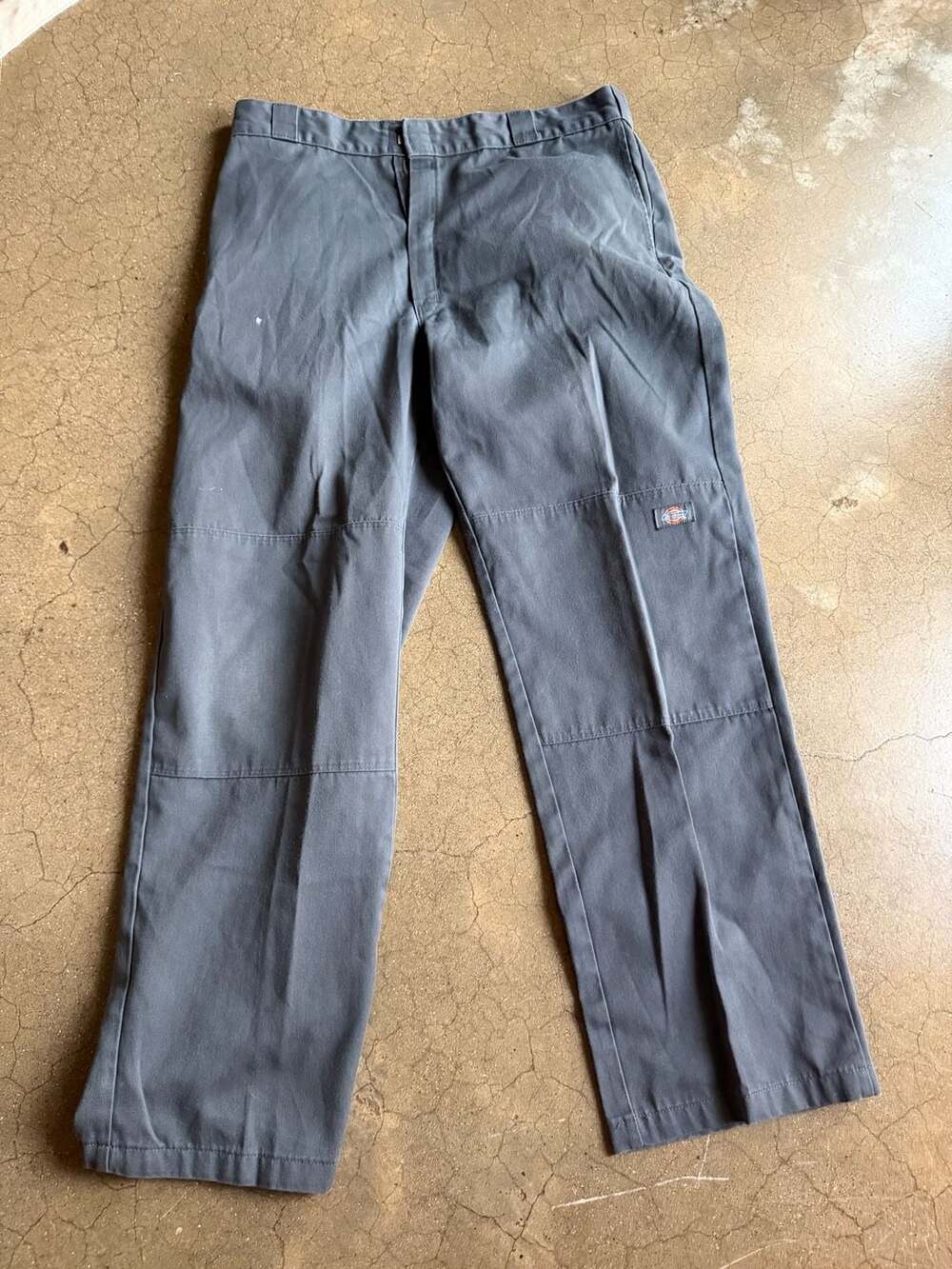 Dickies Loose Fit Double Knee Twill Work Pants, Charcoal Grey, Size 38x34